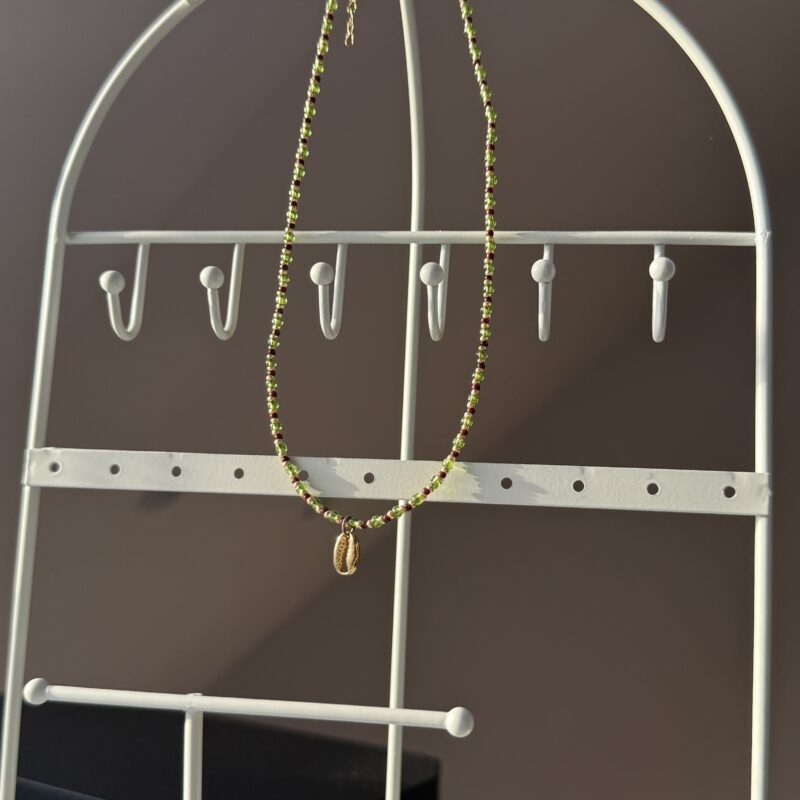 Olive Seashell Beaded Necklace