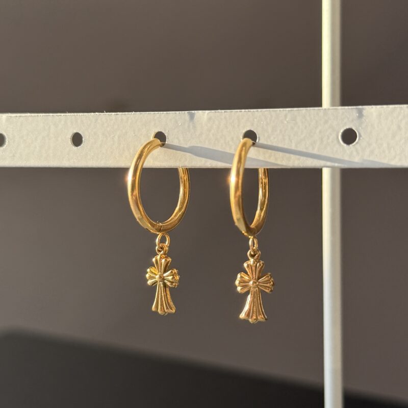 Golden Cross Hoops